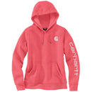 Women's Relaxed Fit Midweight Logo Sleeve Graphic Hoodie Pink Salmon Heather 102791