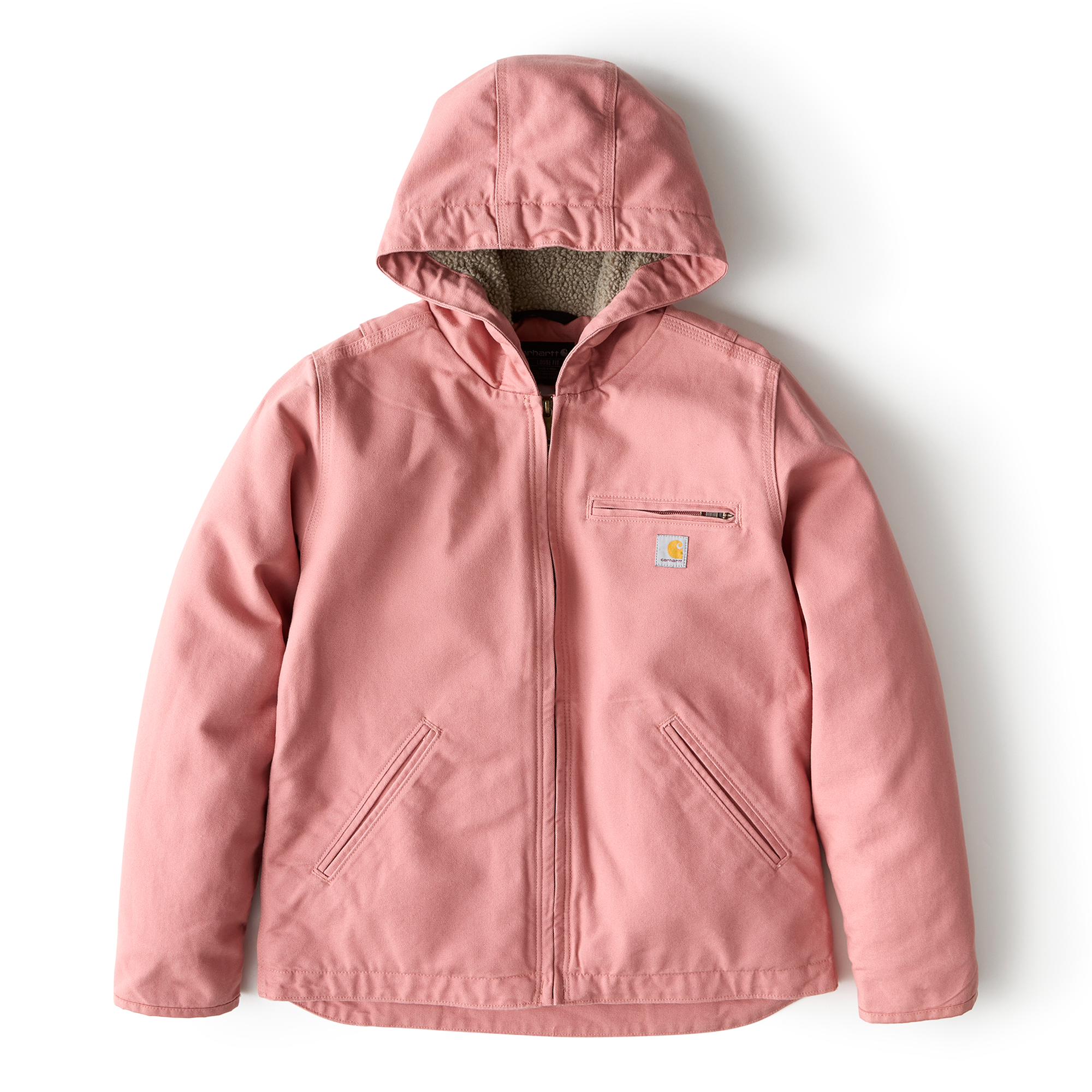 り*ん様 Carhartt WASHED DUCK SHERPA LINED J Women's Sherpa Lined Jacket Loose Fit Washed Duck Rose Tint 104292