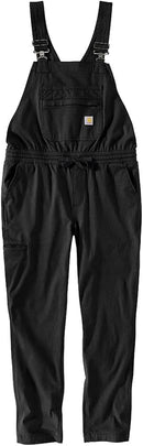 Women's Carhartt Force® Relaxed Fit Ripstop Bib Overall Black 106235
