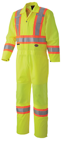 Hi-Vis Traffic Safety Mesh Coveralls Zipper Closure  Hi-Vis Yellow 5999A