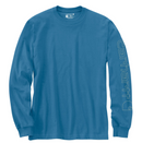 Loose Fit Heavyweight Long-Sleeve Logo Sleeve Graphic T-Shirt Horizon Blue K231