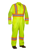 Hi-Vis Traffic Safety Mesh Coveralls Zipper Closure Hi-Vis Yellow 024-771