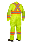 Hi-Vis Traffic Safety Mesh Coveralls Zipper Closure Hi-Vis Yellow 024-771