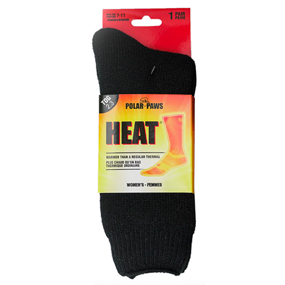 Sock Women's Heat Polar Paws Black 047991