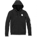 Women's Sweatshirt Clarksburg Sleeve Logo Hooded Black 102791