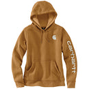 Women's Sweatshirt Clarksburg Sleeve Logo Hooded Carhartt Brown 102791