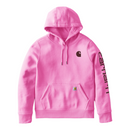 Women's Relaxed Fit Midweight Logo Sleeve Graphic Hoodie Fuchsia 102791