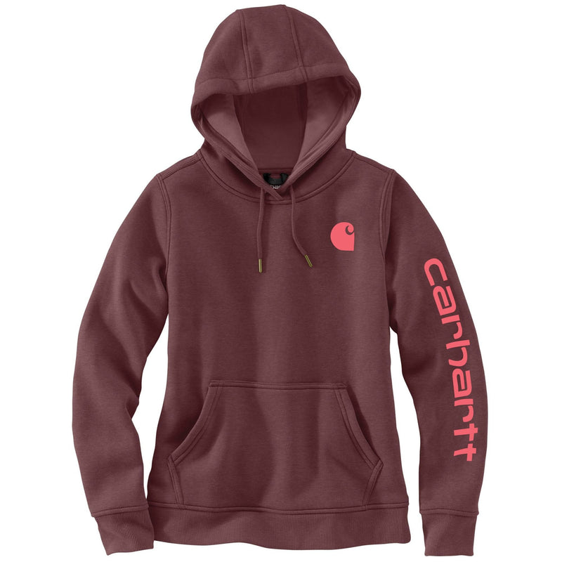 Women's Relaxed Fit Midweight Logo Sleeve Graphic Hoodie Barnwood 102791