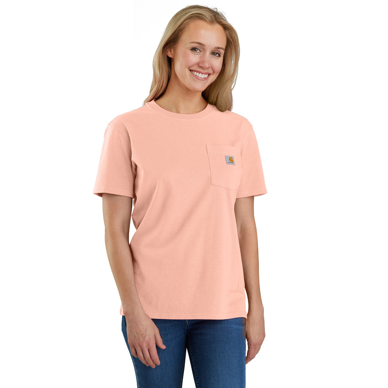 Women's Loose Fit Heavyweight Short Sleeve Pocket T-Shirt 103067 Tropical Peach