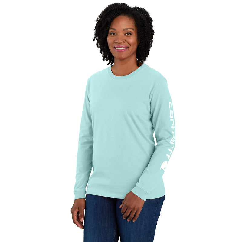 Women's Shirt WK231 Workwear Sleeve Logo Long Sleeve Pastel Turquoise 103401