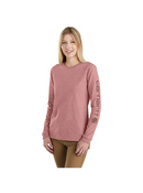 Women's Loose Fit Heavyweight Long-Sleeve Logo Sleeve Graphic T-Shirt Rose Tint 103401