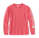 Women's Loose Fit Heavyweight Long-Sleeve Logo Sleeve Graphic T-Shirt Pink Salmon Heather 103401