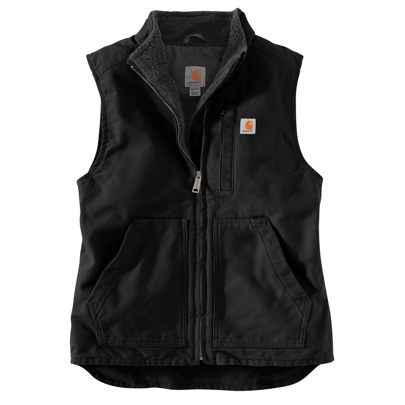 Women's Sherpa Lined Vest Relaxed Fit Washed Duck 104224