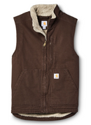 Vest Sherpa Lined Mock Neck Dark Brown 104277