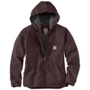 Women's Sherpa Lined Jacket Loose Fit Washed Duck Blackberry 104292