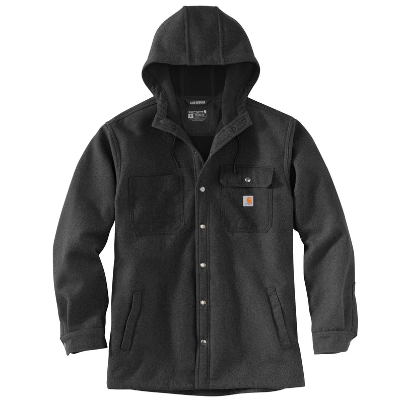 Rain Defender® Relaxed Fit Heavyweight Hooded Shirt Jacket Black 105022