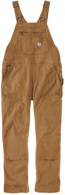 Women's Work Overall Loose Fit Canvas Rugged Flex® Double Knee Brown 106001