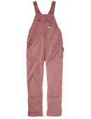 Women's Work Overall Loose Fit Canvas Rugged Flex® Double Knee Rose Tint 106001