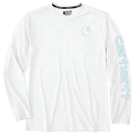 Force Sun Defender™ Lightweight Long-Sleeve Logo Graphic T-Shirt White 106164