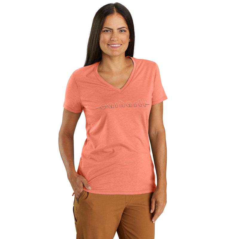 Women's Tencel™ Fibre Series Relaxed Fit Short Sleeve Graphic T-Shirt 106181 Fresh Salmon