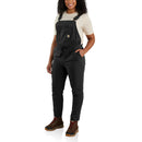 Women's Carhartt Force® Relaxed Fit Ripstop Bib Overall Black 106235