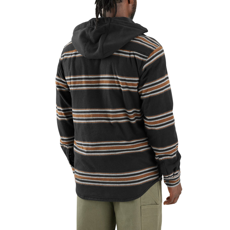 Rugged Flex® Relaxed Fit Flannel Fleece-Lined Hooded Shirt Jac Black/Brown 106353