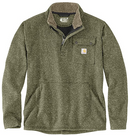 Relaxed Fit Midweight Quarter-Zip Pocket Sweater Fleece Dusty Olive 106378