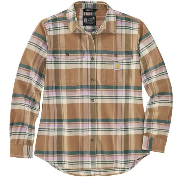 Women's TENCEL™ Fiber Series Relaxed Fit Long-Sleeve Flannel Shirt Flaxseed 106447
