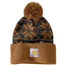 Women's Knit Pom Jacquard Beanie Carhartt Brown 106647