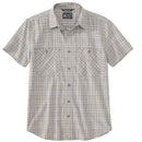 Rugged Flex® Relaxed Fit Lightweight Short-Sleeve Plaid Shirt Carhartt Grey 106745