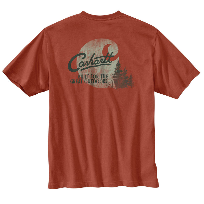 Relaxed Fit Lightweight Short-Sleeve Pocket Camp Graphic T-Shirt Saddle Red 106777