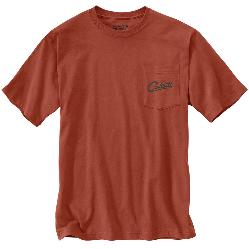 Relaxed Fit Lightweight Short-Sleeve Pocket Camp Graphic T-Shirt Saddle Red 106777