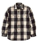 Loose Fit Heavyweight Flannel Long-Sleeve Plaid Shirt Oat Milk 107013