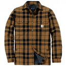 Relaxed Fit Flannel Sherpa-Lined Shirt Brown 107017