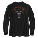 Loose Fit Heavyweight Long-Sleeve Pocket Longhorn Graphic T-Shirt 107259