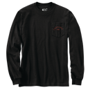 Loose Fit Heavyweight Long-Sleeve Pocket Longhorn Graphic T-Shirt 107259