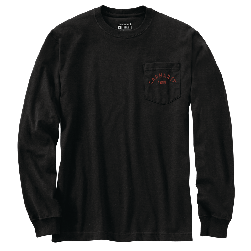 Loose Fit Heavyweight Long-Sleeve Pocket Longhorn Graphic T-Shirt 107259