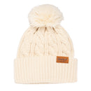 Women's Cable Knit Cuffed Beanie Oat Milk 107736