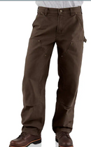 Loose Straight Washed Duck Double-Front Dungaree Dark Brown B136 Size 44X32