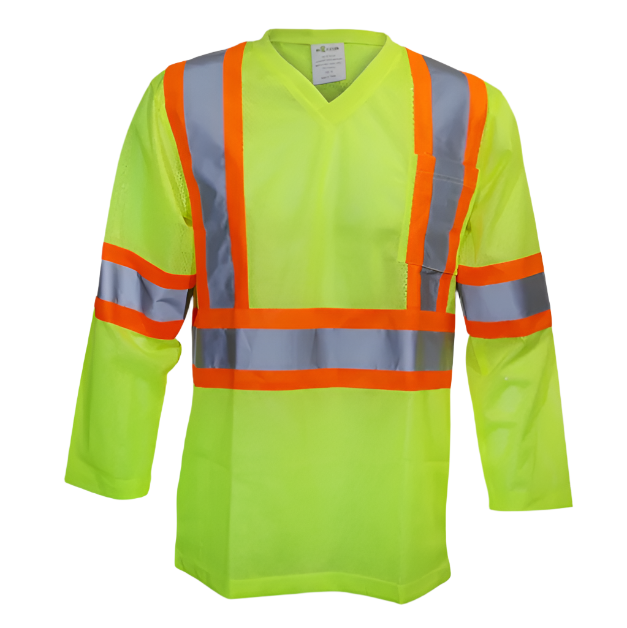 Shirt Long Sleeve Safety Mesh Green BK046