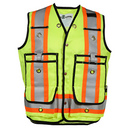 Surveyor Vest Hi-Vis 600 Denier Poly Lime Green BK305LM