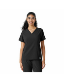 Scrub Top Women's Force Cross-Flex Knit Panel Black C13310
