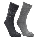 Sock Women's Thermal Crew 2 Pack Black/Grey DK02FC0021