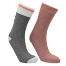 Sock Women's Thermal Crew 2 Pack Grey/Salmon DK02FC0030