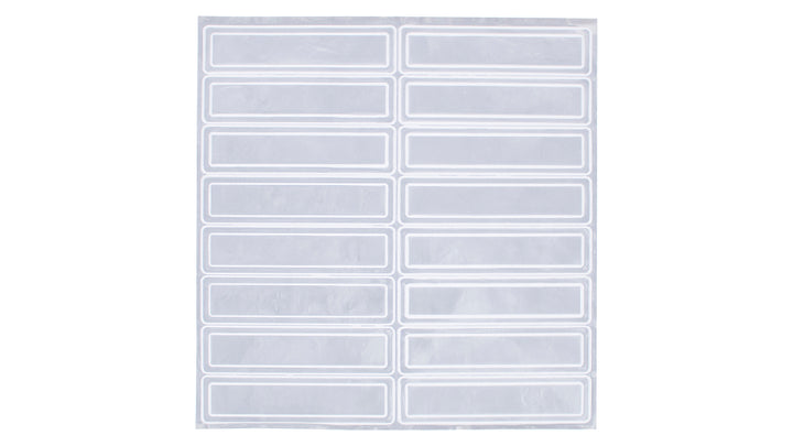 Reflective Hard Hat Stickers White Sheet of 16 HVRSWH