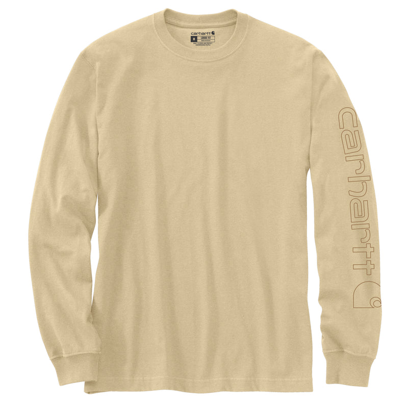 Loose Fit Heavyweight Long-Sleeve Logo Sleeve Graphic T-Shirt Beach Heather K231