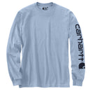 Loose Fit Heavyweight Long-Sleeve Logo Sleeve Graphic T-Shirt Fog Blue K231
