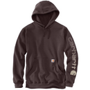 Loose Fit Midweight Logo Sleeve Graphic Hoodie Dark Sepia K288