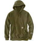 Loose Fit Midweight Logo Sleeve Graphic Hoodie Dark Bronzed Green Heather K288