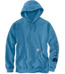 Loose Fit Midweight Logo Sleeve Graphic Hoodie Horizon Blue K288